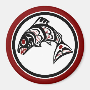 Noordwestkust van de Stille Oceaan Haida art Salmo Magneet