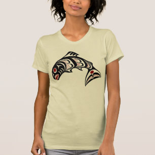 Noordwestkust van de Stille Oceaan Haida art Salmo T-shirt