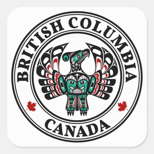 Noordwestkust van de Stille Oceaan Haida art Thund Vierkante Sticker (Voorkant)