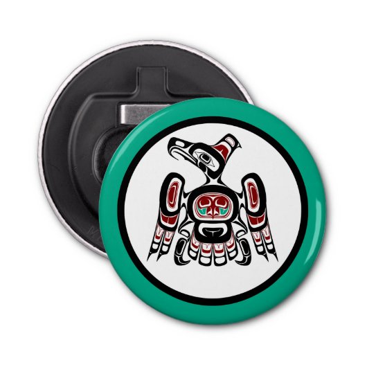 Noordwestkust van de Stille Oceaan: Haida Kaigani  Button Flesopener (Voorkant)