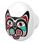 Noordwestkust van de Stille Oceaan Haida Kat Keramische Knop (Rechts)