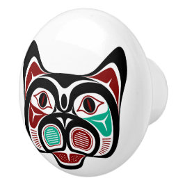 Noordwestkust van de Stille Oceaan Haida Kat Keramische Knop