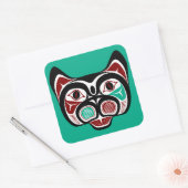 Noordwestkust van de Stille Oceaan Haida Kat Vierkante Sticker (Envelop)