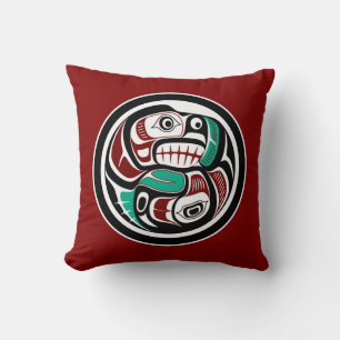 Noordwestkust van de Stille Oceaan Otter die zalm  Kussen