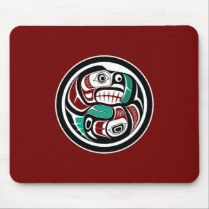 Noordwestkust van de Stille Oceaan Otter die zalm  Muismat