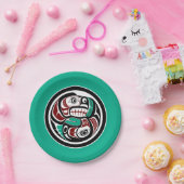 Noordwestkust van de Stille Oceaan Otter die zalm  Papieren Bordje (Feest)