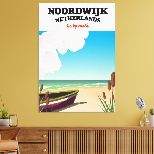 Noordwijk Nederland reisposter Canvas Afdruk (Insitu (Woonkamer))