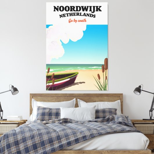 Noordwijk Nederland reisposter Canvas Afdruk (Insitu (Slaapkamer))