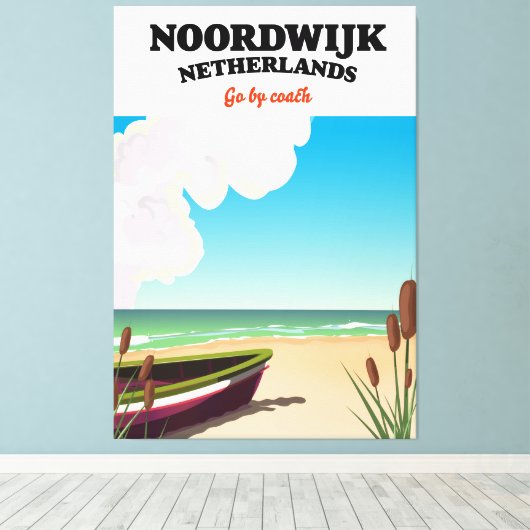 Noordwijk Nederland reisposter Canvas Afdruk (Insitu (Houten vloer))