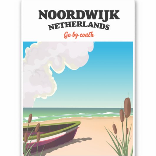 Noordwijk Nederland reisposter Sticker (Voorkant)