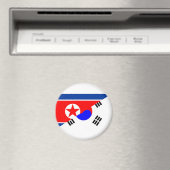noordzuidelijk korea - symbool van de halve vlag magneet (Insitu (Vaatwasser))