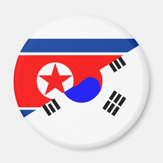 noordzuidelijk korea - symbool van de halve vlag magneet (Voorkant)