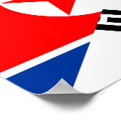noordzuidelijk korea - symbool van de halve vlag poster (Hoek)