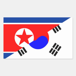 noordzuidelijk korea - symbool van de halve vlag rechthoekige sticker