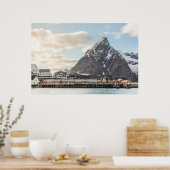 NoorNoorwegen Lofoten Vist de foto van het dorp Poster (Keuken)