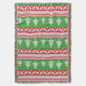 Noors Alpiene kerstboompatroon Deken (Voorkant Verticaal)