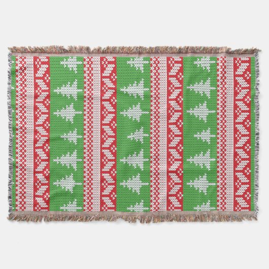 Noors Alpiene kerstboompatroon Deken (Voorkant)