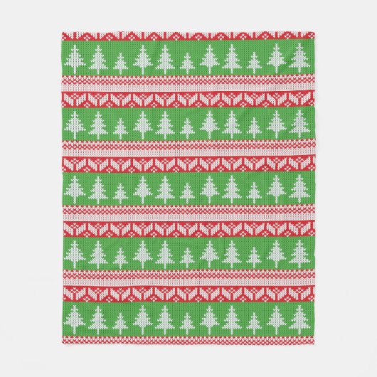 Noors Alpiene kerstboompatroon Fleece Deken (Voorkant)