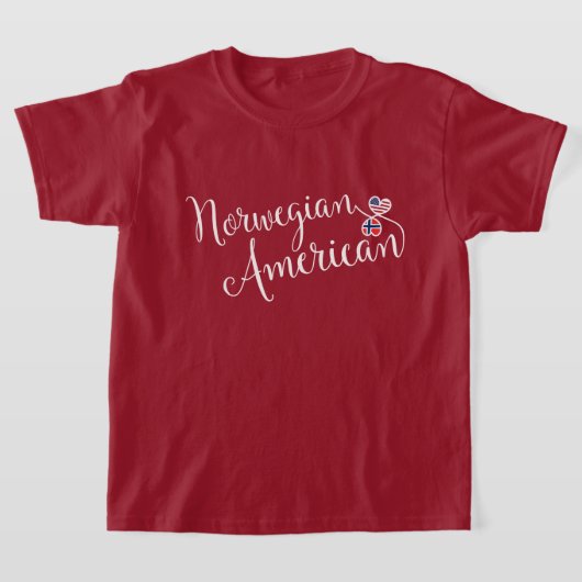 Noors Amerikaans gejumeleerd hart T-shirt (Laagn)