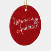 Noors Amerikaans hartenvlaggen Vakantiedagen Keramisch Ornament (Rechts)