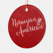 Noors Amerikaans hartenvlaggen Vakantiedagen Keramisch Ornament (Links)