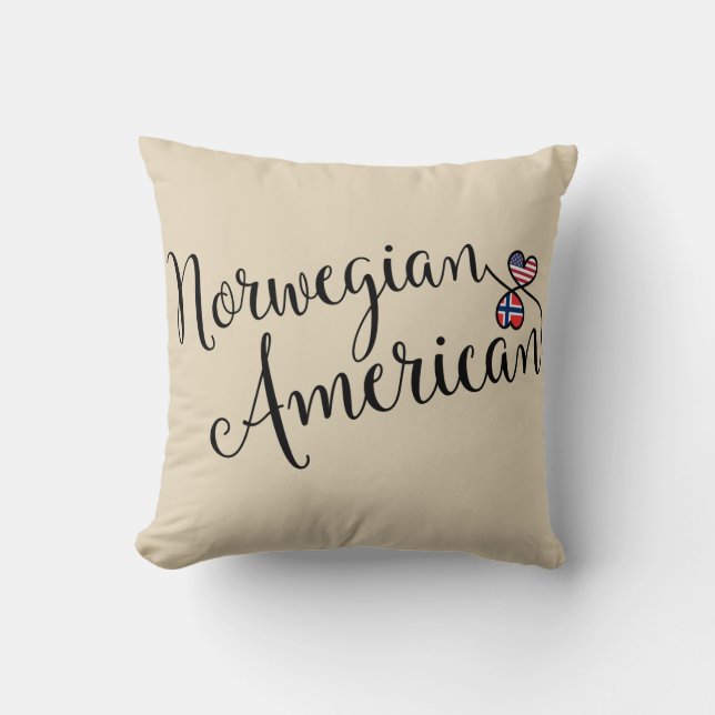 Noors - Amerikaans ingeboord harten - Throw Cushio Kussen (Voorkant)