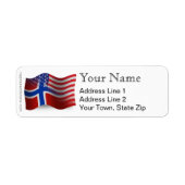 Noors-Amerikaanse golfvlag Etiket (Voorkant)