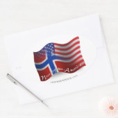Noors-Amerikaanse golfvlag Ovale Sticker (Envelop)