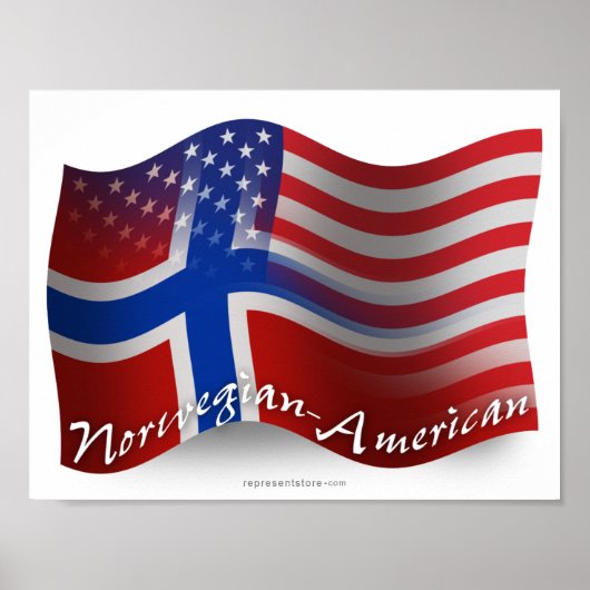 Noors-Amerikaanse golfvlag Poster (Voorkant)