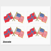 Noors-Amerikaanse vlaggen Rechthoekige Sticker (Vel)