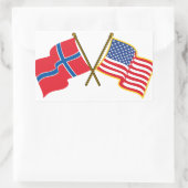Noors-Amerikaanse vlaggen Rechthoekige Sticker (Tas)