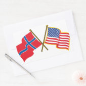 Noors-Amerikaanse vlaggen Rechthoekige Sticker (Envelop)