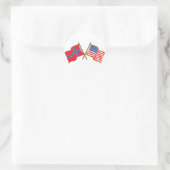 Noors-Amerikaanse vlaggen Ronde Sticker (Tas)