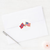Noors-Amerikaanse vlaggen Ronde Sticker (Envelop)