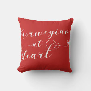 Noors bij Heart Throw Cushion, Noorwegen Kussen