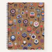 Noors bloemencirkelpatroon notitieboek (Voorkant)