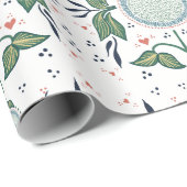 Noors bloemetjesverpakkingspapier cadeaupapier (Rol Hoek)