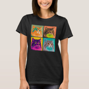 Noors Bos Kat Pop Illustratie Kleurrijk 1 T-shirt