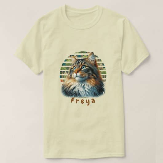 Noors bos kat T-shirt (Design voorkant)