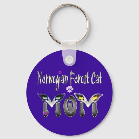Noors boskat mam Gifts Sleutelhanger (Voorkant)
