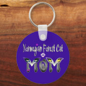 Noors boskat mam Gifts Sleutelhanger (Voorkant)