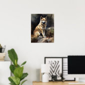Noors Buhund Dog Art Print Poster (Thuiskantoor)