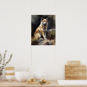 Noors Buhund Dog Art Print Poster (Keuken)