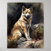 Noors Buhund Dog Art Print Poster (Voorkant)