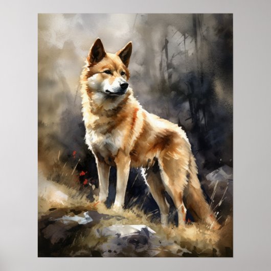 Noors Buhund Dog Art Print Poster (Voorkant)