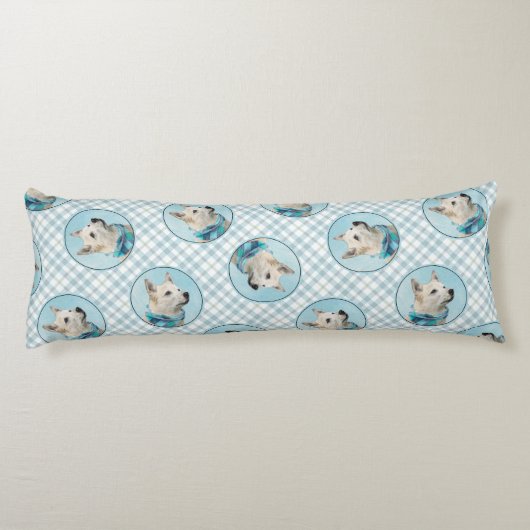 Noors Buhund Schilderij Wheaten Originele Hond Kun Lichaamskussen (Achterkant)