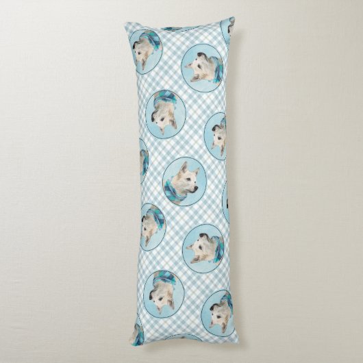 Noors Buhund Schilderij Wheaten Originele Hond Kun Lichaamskussen (Achterkant (Verticaal))