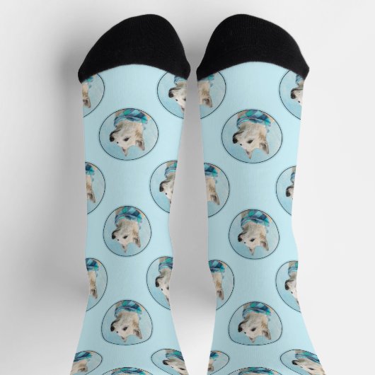 Noors Buhund Schilderij Wheaten Originele Hond Kun Sokken (Top)