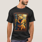 Noors Buhund schilderij Zonnebloem Bloem Moeder Wo T-shirt (Voorkant)