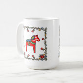 Noors Bunad Floral met Dala Horse Koffiemok (Voorkant links)